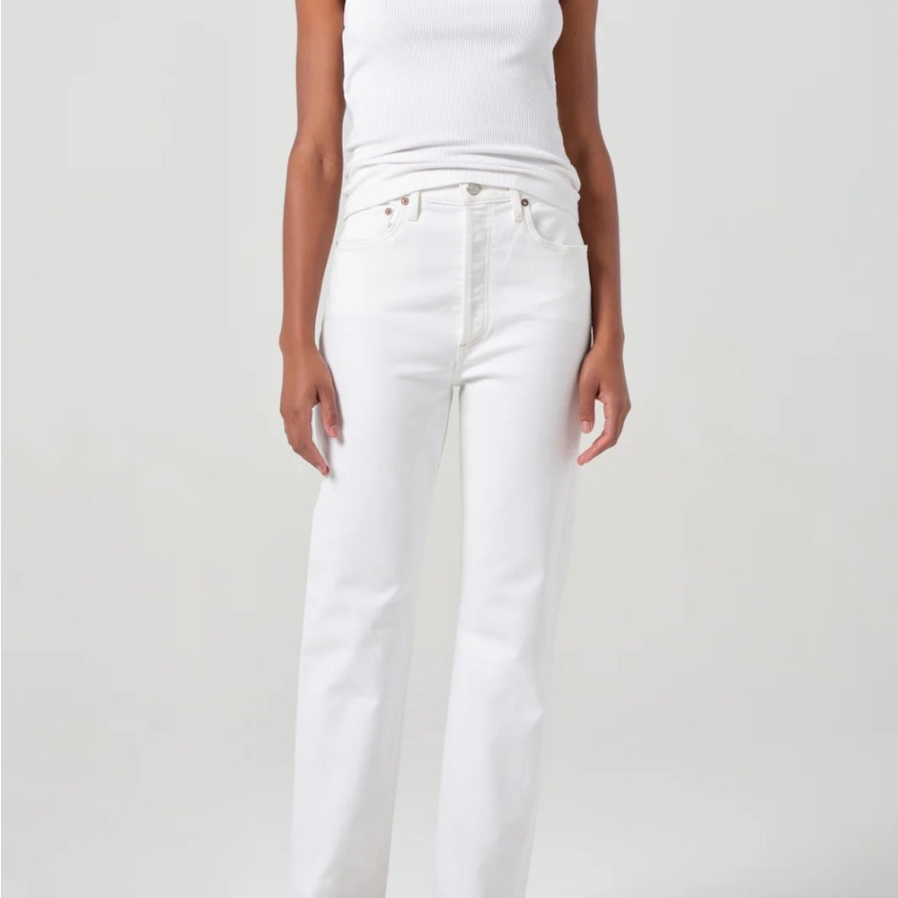 Agolde Women's 90’s Pinch Waist High Rise Straight in Marshmellow